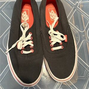 Vans Black and Red Canvas Men's Sneakers